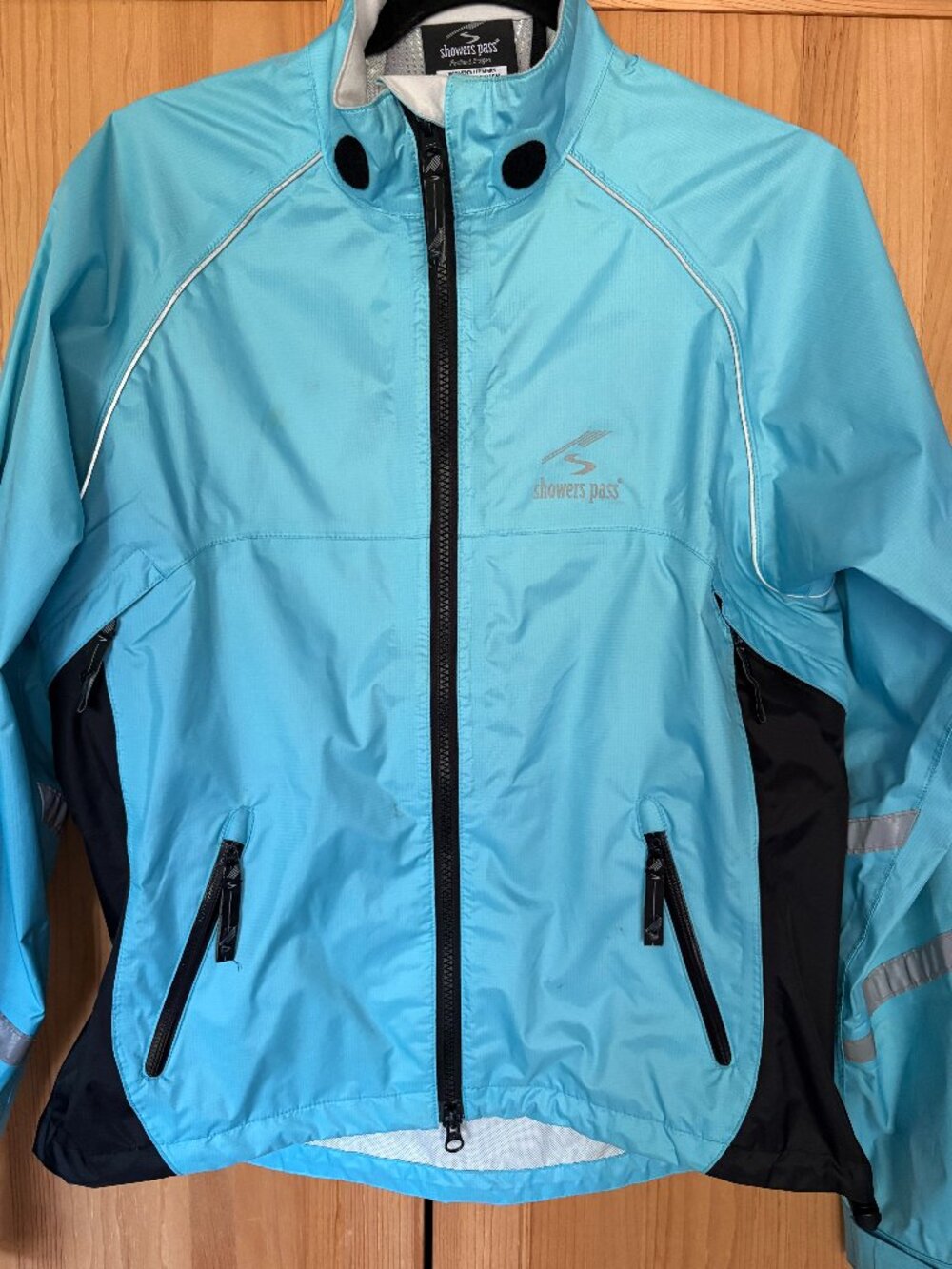 Showers Pass Light Blue Windbreaker Jacket